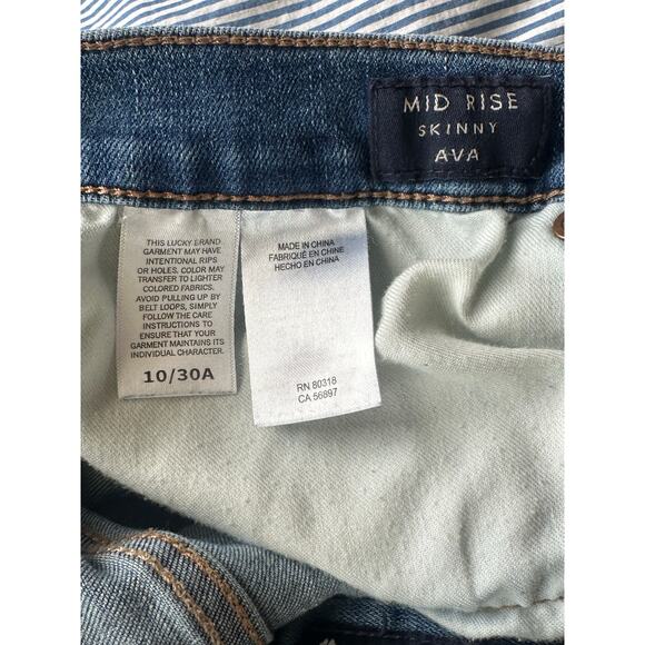 Lucky Brand Ava Ankle Skinny Mid Rise Jeans 10 - Picture 4 of 5